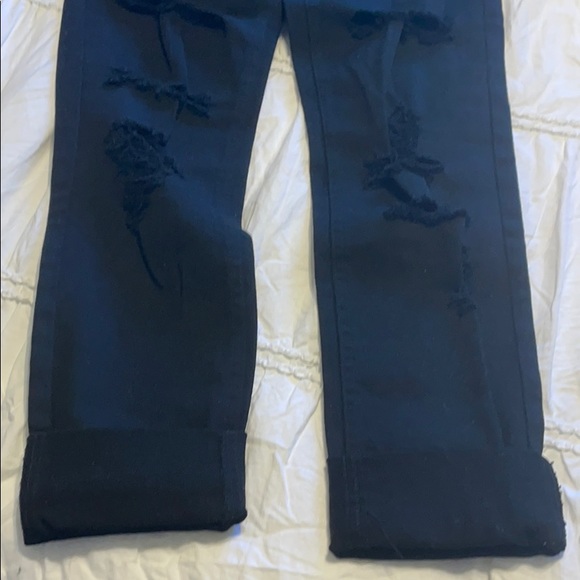 H&M High rise black ripped pants jeans size 6/8 - Picture 4 of 5